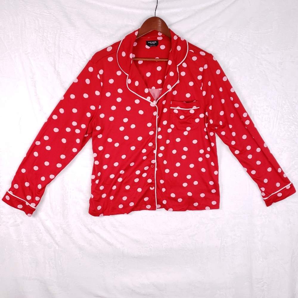 Kate Spade Polka Dot Red Short Sleeve Pajama Sleep Top